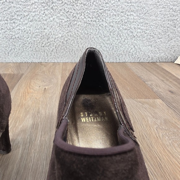 Stuart Weitzman Brown Suede Ankle Shootie Block Heel Women's Size 8.5 M - Picture 7 of 13